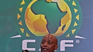  رئيس الاتحاد الإفريقي لكرة القدم باتريس موتسيبي خلال مؤتمر صحفي في الجزائر العاصمة. 2022/10/01