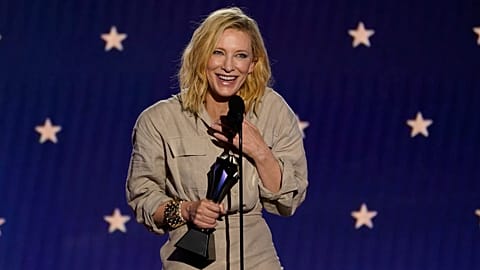 Cate Blanchett accepts the award for Best Actress for Tár at the 28th annual Critics Choice Awards