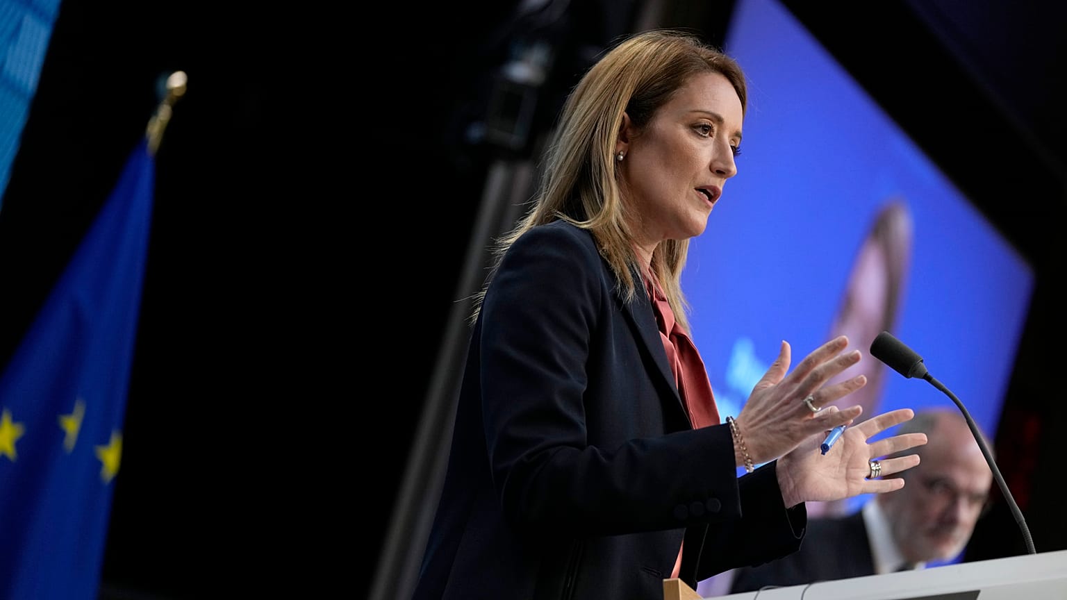 La présidente du Parlement européen Roberta Metsola