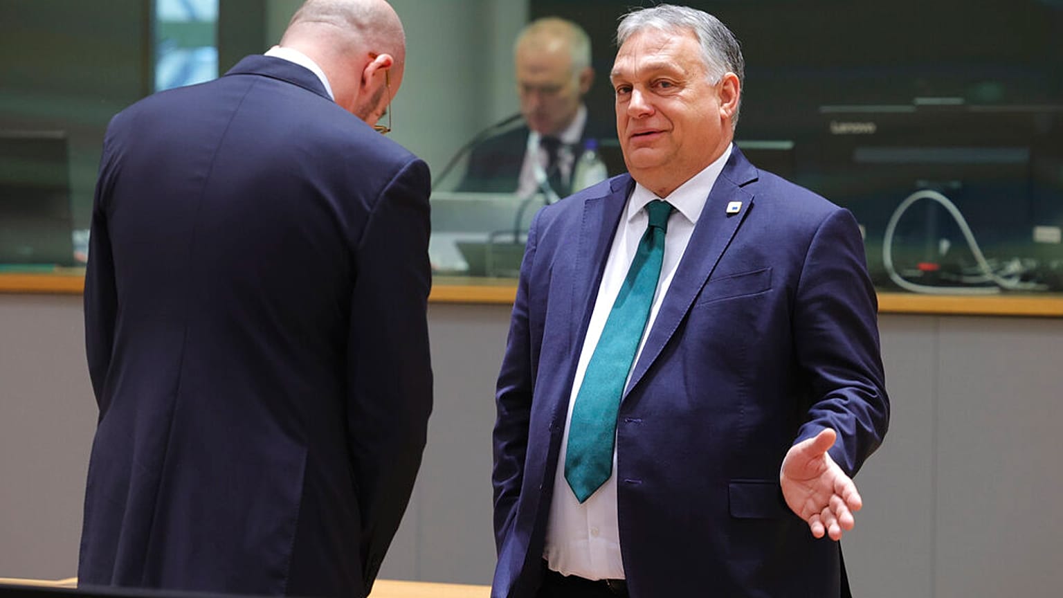 Orbán Viktor és Charles Michel, az Európai Tanács elnöke Brüsszelben