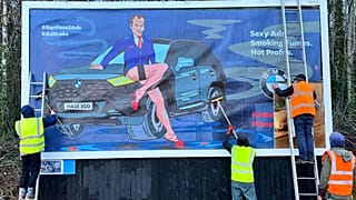 The posters, appearing across Europe, feature artwork from a number of different artists.