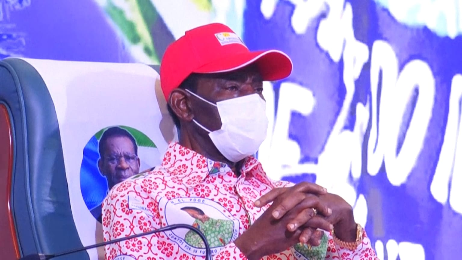 Teodoro Obiang Nguema,  presidente de Guinea Ecuatorial durante el Congreso de su partido