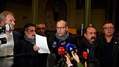 Les représentants des principales centrales syndicales, à Paris, le 10 janvier 2023