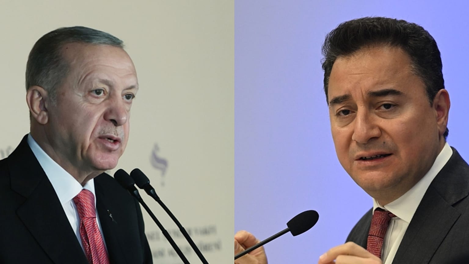 Cumhurbaşkanı Recep Tayyip Erdoğan (solda), DEVA Partisi Genel Başkanı Ali Babacan