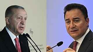 Cumhurbaşkanı Recep Tayyip Erdoğan (solda), DEVA Partisi Genel Başkanı Ali Babacan
