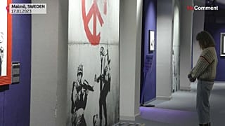 The artworks on display are all Banksy replicas