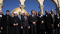 وفد من سفراء وقناصل الاتحاد الأوروبي في الأراضي الفلسطينية، يزور المسجد الأقصى ويلتقي مدير عام أوقاف القدس وشؤون المسجد الأقصى الشيخ عزام الخطيب، 18 يناير 2023 .