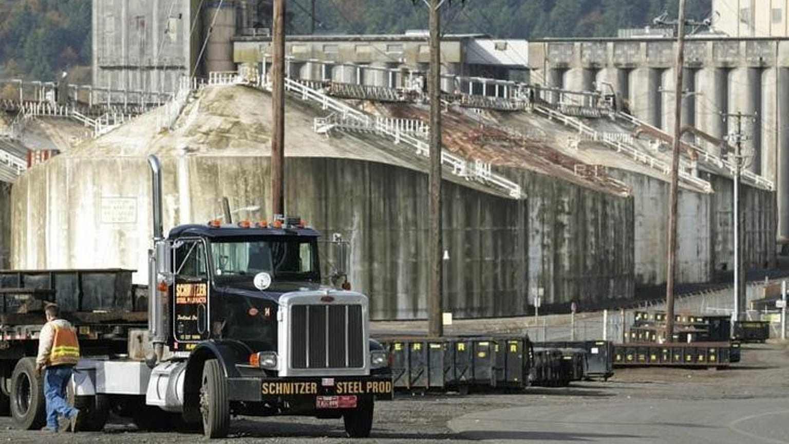 The international shipping terminal of Schnitzer Steel Industries Inc. in Portland, Oregon.