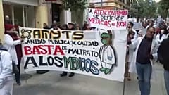 Amyts, el sindacto de los médicos en Madrid, protesta contra las malas condiciones de trabajo.