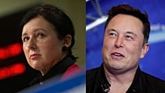 European Commission Vice-President for Values and Transparency Věra Jourová (left) and Elon Musk (right).
