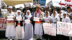 مجموعة من الأيزيديين في سنجار بمحافظة دهوك شمال العراق