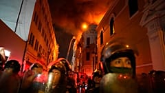 Großaufgebot der Polizei. Lima, 19.1.2022