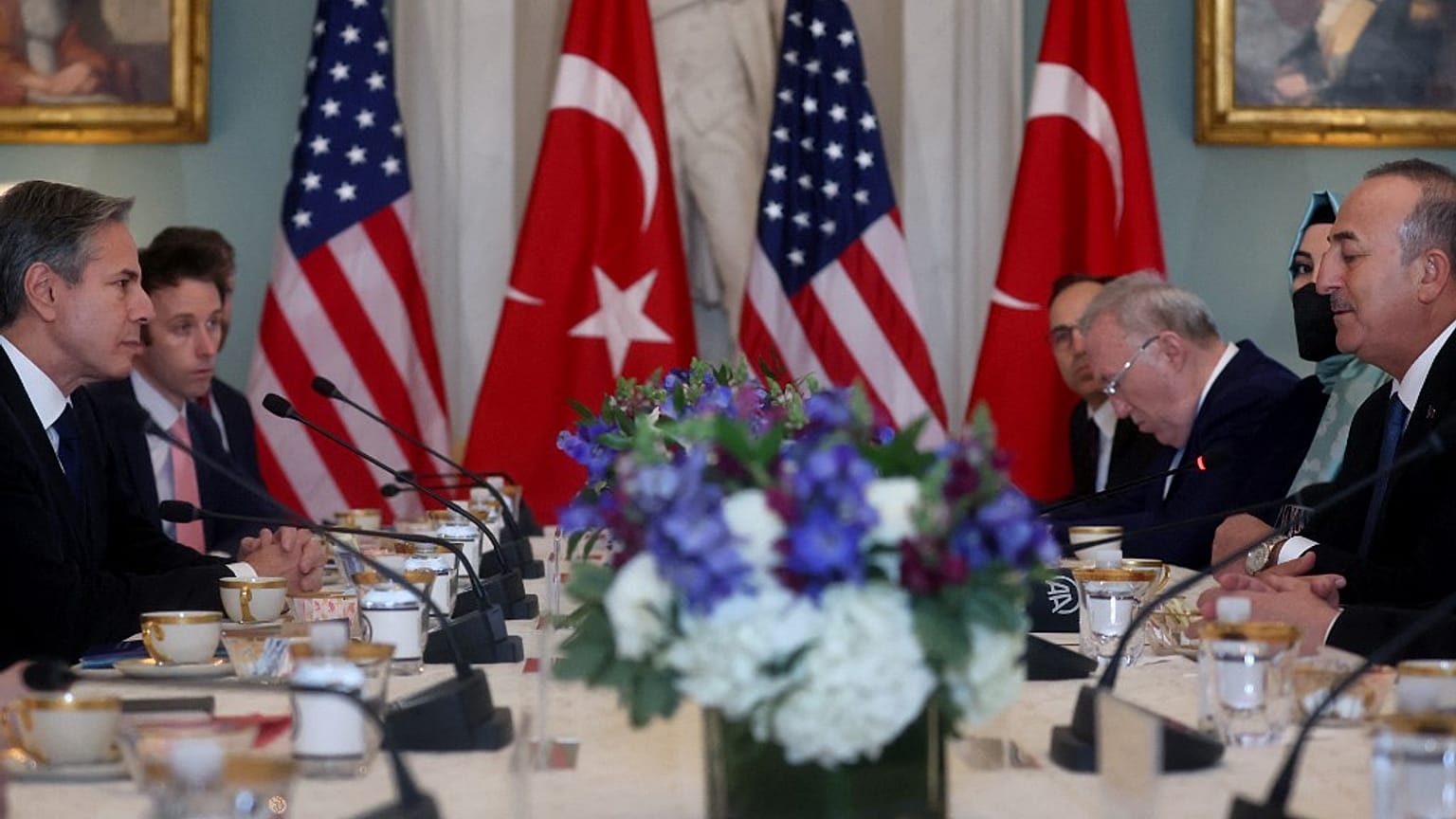  Dışişleri Bakanı Çavuşoğlu’nun Washington ziyaretinde meslektaşı Blinken ile görüştü