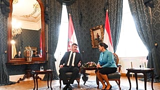 A horvát és a magyar elnök tárgyalása a Sándor-palotában