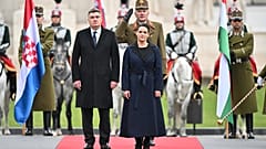 Почётный караул во время визита президента Хорватии в Будапешт, 20 января 2023 года.