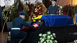 Церемония прощания с погибшими сотрудниками МВД Украины в Киеве