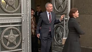 Посол Эстонии в Москве Маргус Лайдре выходит из здания МИД РФ, где ему был выражен протест. Москва, Россия. 23 января 2023.