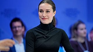 Sanna Marin finn miniszterelnök a davos-i világgazdasági fórumon 2023 januárjában