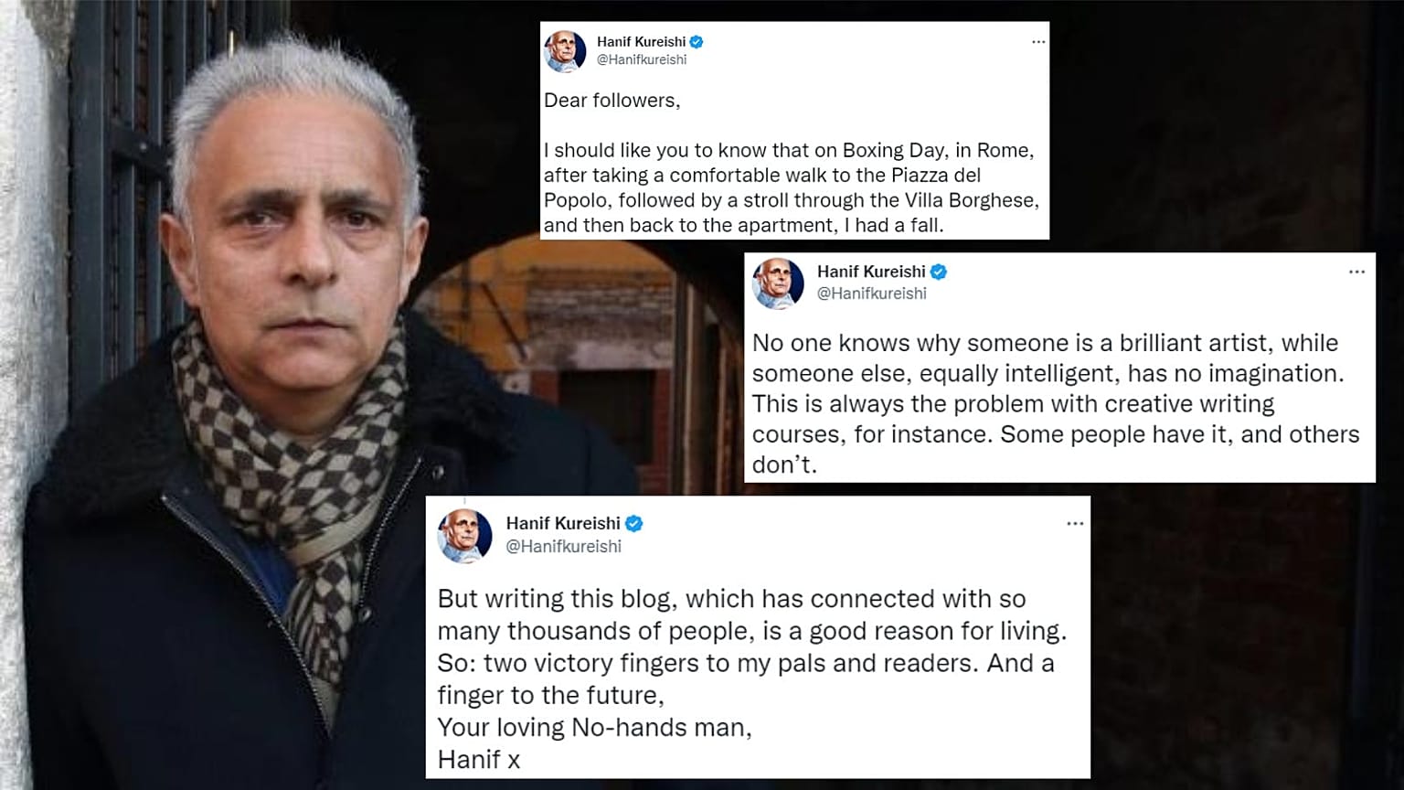 Seriously injured author Hanif Kureishi gains new social media following 