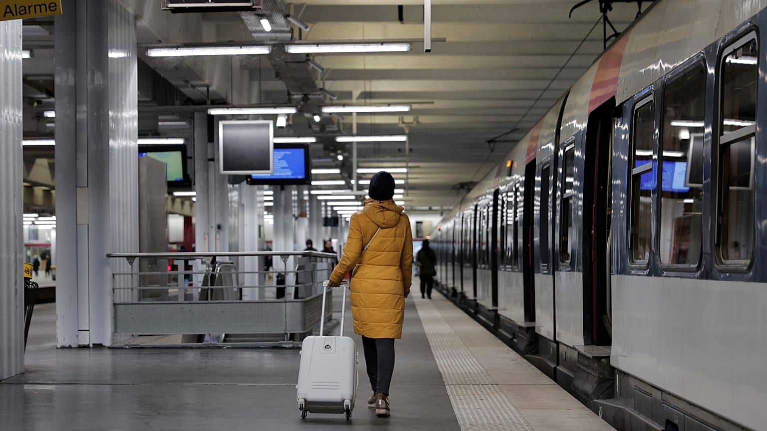 Paris'te bir tren istasyonu