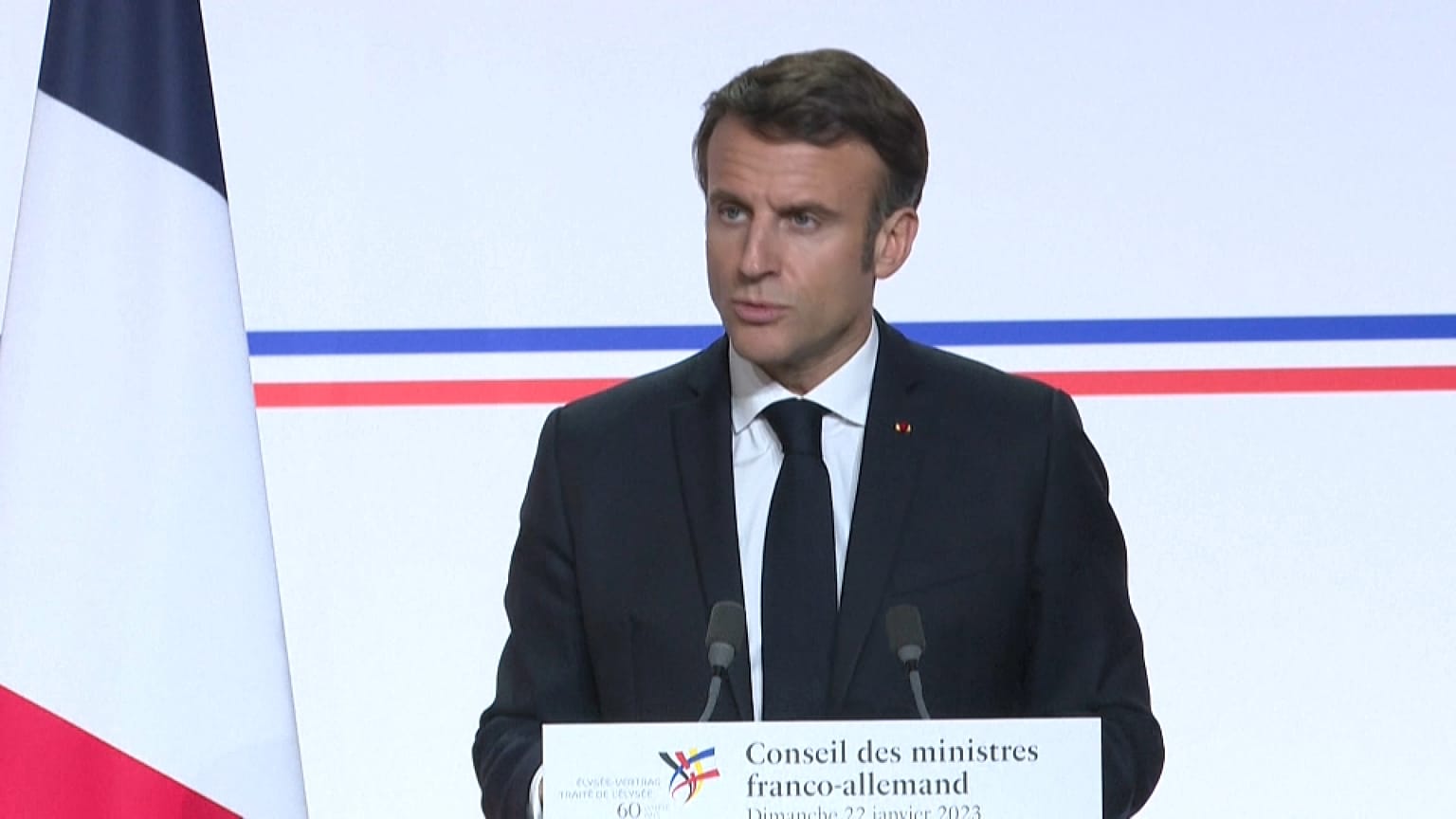 Emmanuel Macron à Paris, le 22 janvier 2023