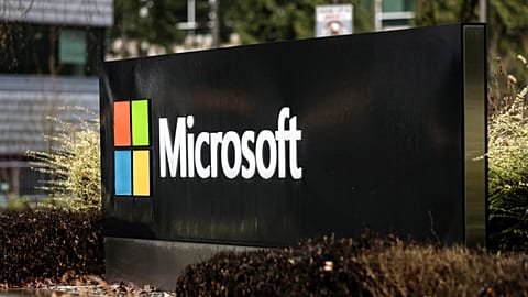 Microsoft signage is seen at the company's headquarters in Redmond, Washington, USA, January 18, 2023.