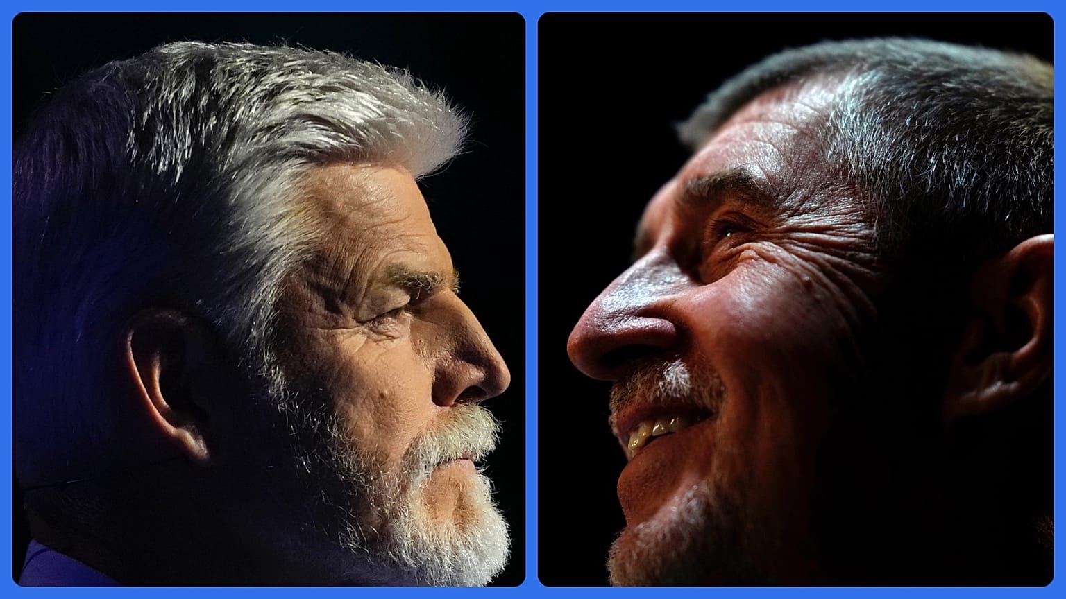 Petr Pavel (b) és Andrej Babiš (j)