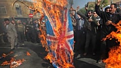 An anti-British demonstration in front of the British Embassy, in Tehran, Iran, Thursday, Nov. 4, 2010. Such protests are typically organised by the government. 