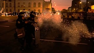 من المظاهرات في العاصمة ليما 