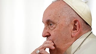 Pope Francis pauses during an interview with The Associated Press at The Vatican, Tuesday, Jan. 24, 2023.