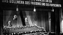 Communists of Berlin’s Soviet sector pack the State Opera House to mark the 32nd anniversary of the Russian Revolution in Germany on Nov. 12, 1949.