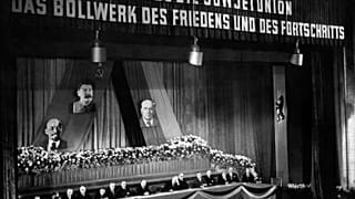 Communists of Berlin’s Soviet sector pack the State Opera House to mark the 32nd anniversary of the Russian Revolution in Germany on Nov. 12, 1949.