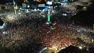 Manifestantes protestan en apoyo al encarcelado líder opositor y gobernador de Santa Cruz, Luis Fernando Camacho, en Santa Cruz, Bolivia, el 5 de enero de 2023.