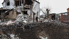 Ukrán ház az orosz rakétatámadás után 