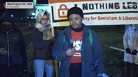 Peaceful protests against police brutality in America after the death of Tyre Nicholas in Memphis