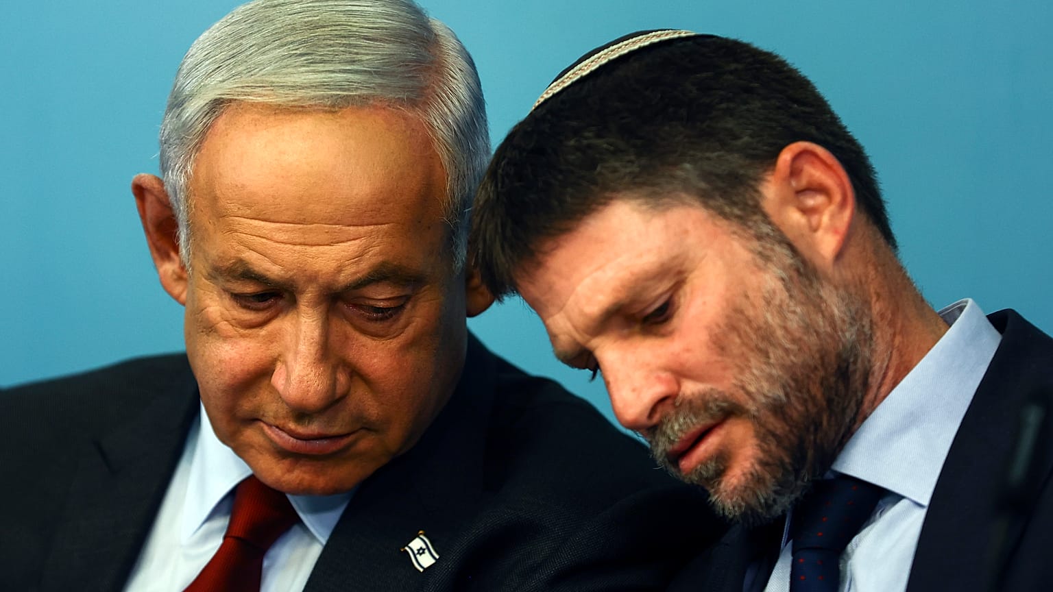 Regierungschef Netanjahu und Finanzminister Smotrich am 25. Januar in Jerusalem
