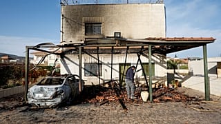 منزل الفلسطيني عدة جبارة الذي أحرقه مستوطنون إسرائيليون بقرية ترمسعيا شمال شرقي رام الله 