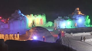 Hokkaido hot spring resort holds annual ice festival