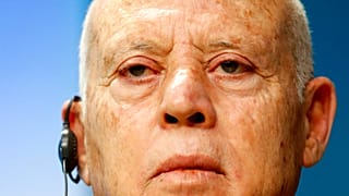 Le président tunisien Kais Saied à Bruxelles, le 18 février 2022. 