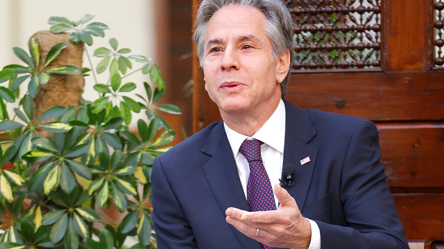 US Secretary of State Antony Blinken visits the American University in Cairo, Egypt, Sunday, Jan. 29, 2023.