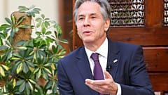 US Secretary of State Antony Blinken visits the American University in Cairo, Egypt, Sunday, Jan. 29, 2023.
