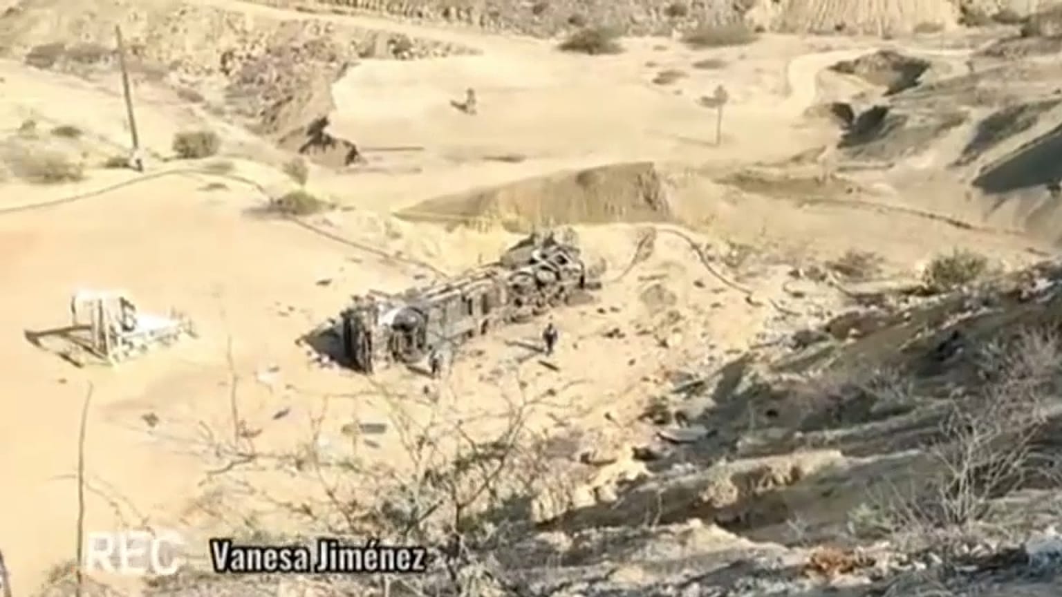 Autobús despeñado en el norte de Perú el sábado 28 de enero de 2023.