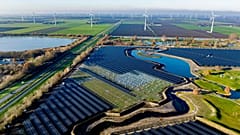 A solar park under construction in Flevopolder, the Netherlands - the "unquestionable solar energy leader of 2022" according to Ember's report. 