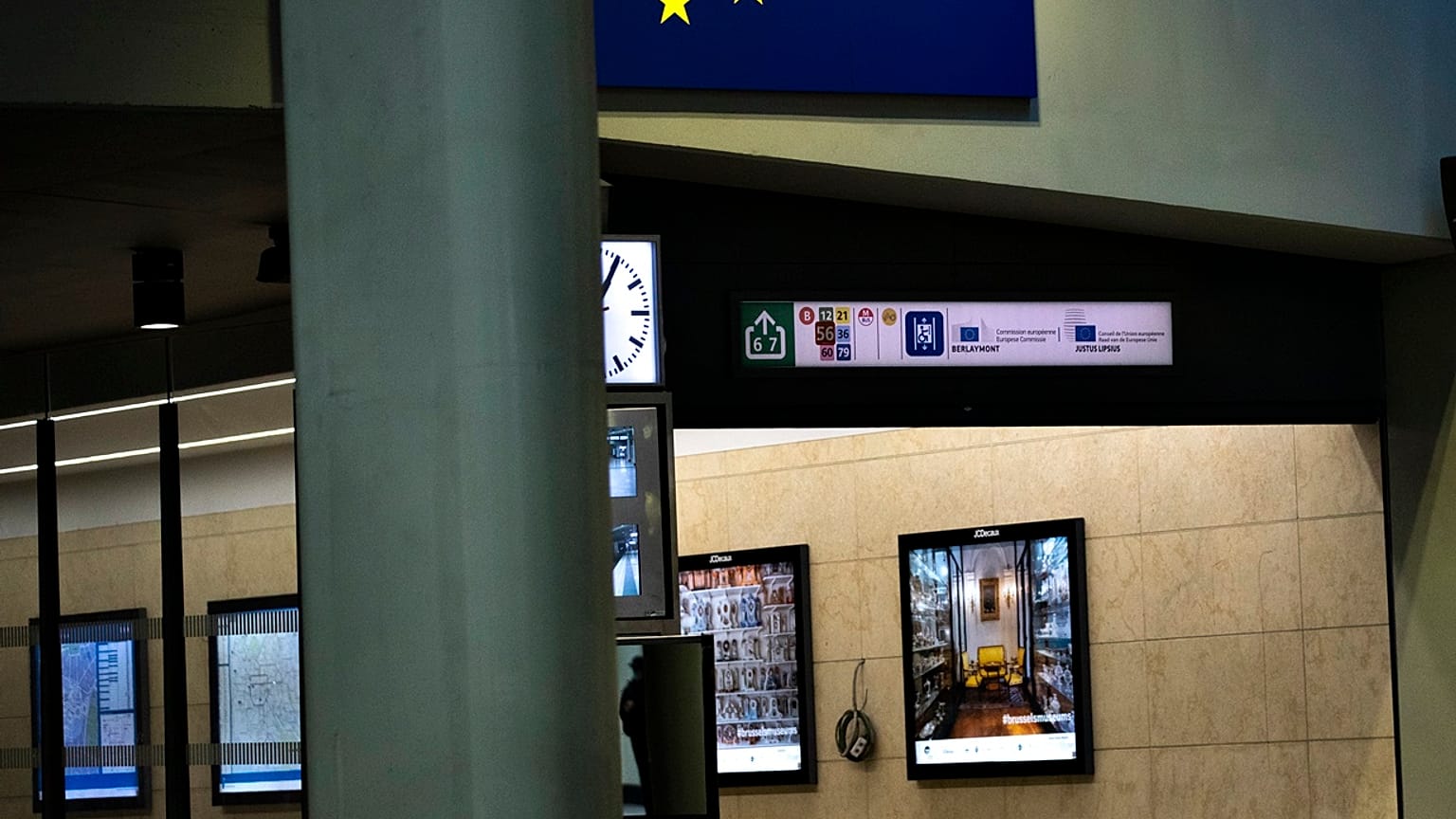 In einer Metrostation im Zentrum von Brüssel