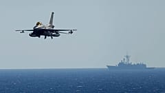 Archives : avion de chasse F16 de l'armée turque lors d'un exercice en mer Méditerranée, le 15/09/2022