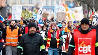 Protestos contra a reforma das pensões em Estrasburgo
