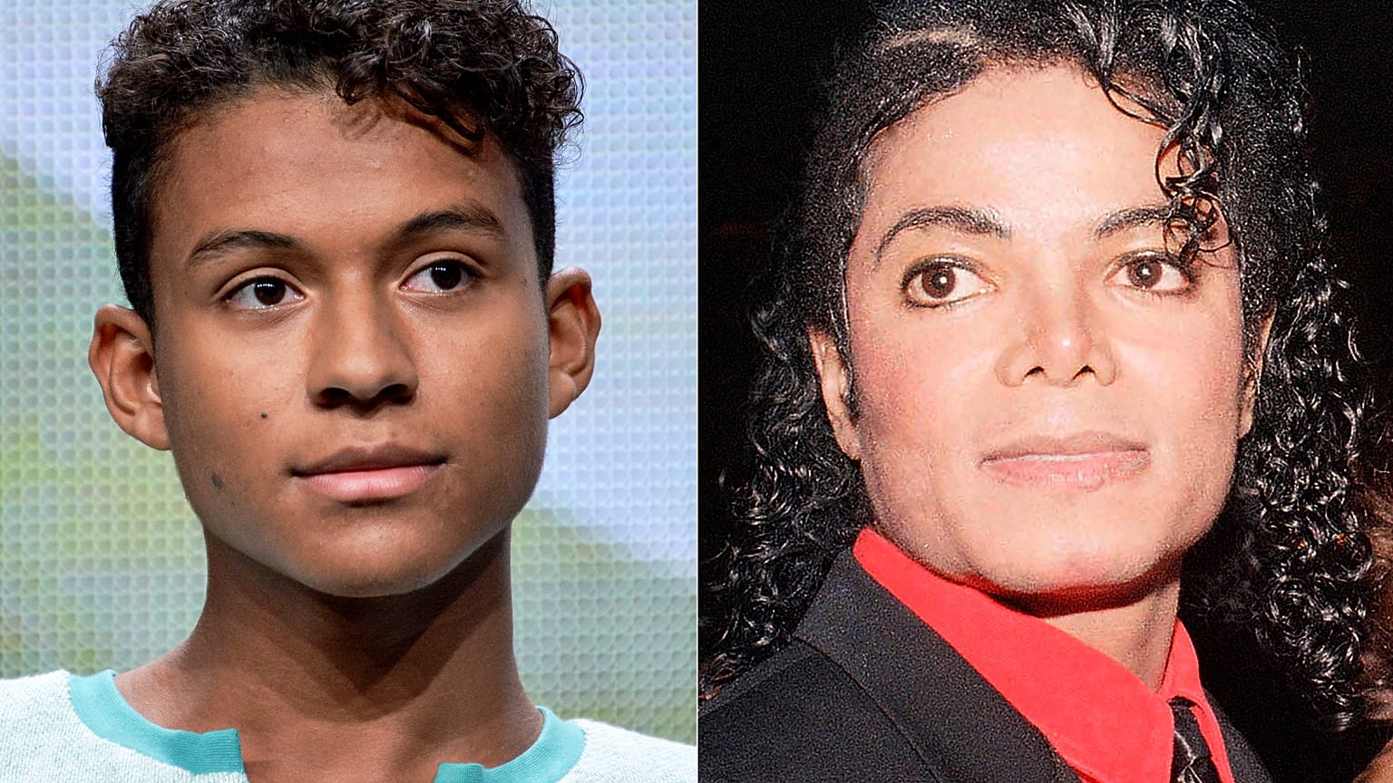 Jaafar Jackson (left) appears during the "Living with The Jacksons" panel in 2014; he will play his uncle Michael (right) in the upcoming biopic, 'Michael'