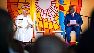 Papst Franziskus bei seiner Ansprache.