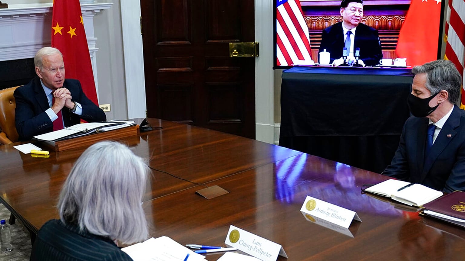 Biden, Blinken en visioconférence avec Xi Jinping, le 16 novembre 2021
