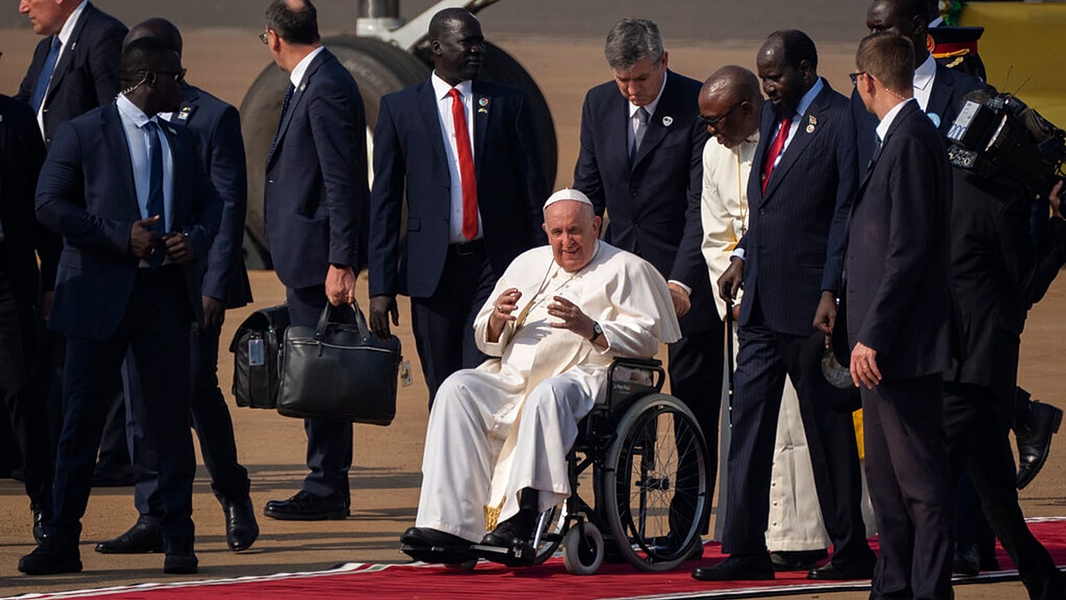 Le Pape a atteri vendredi à Juba, Soudan du Sud